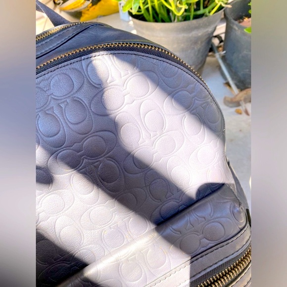 Coach Academy navy Backpack In Signature Leather - Picture 13 of 17